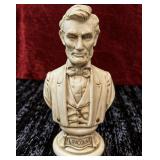 TWO Abraham Lincoln Bust Statues, Larger Cream