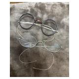 Antique wire-rimmed spectacles feature