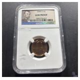 1999 S Lincoln Cent NGC certified"Gem Proof" coin.