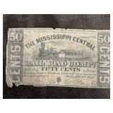 Obsolete currency note issued by the Mississippi