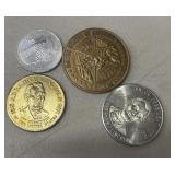 4 commemorative tokens for Abraham Lincoln.