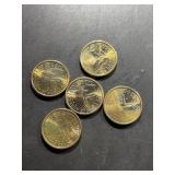 United States Sacagawea one-dollar coins.