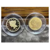 TWO 24kt gold-layered (replica) of an 1861