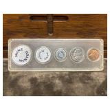 Novelty 1968 "birth year" coin set featuring