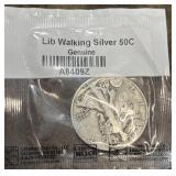 1942 Walking Liberty Half Dollar 90% Silver Coin