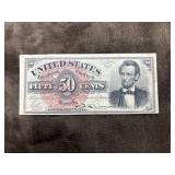 United States 50-cent fractional currency note