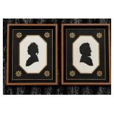 Silhouette Portraits Abraham Lincoln & Mary Todd.