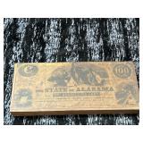 State of Alabama deco One Hundred Dollar banknote.