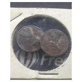 TWO 1943 United States steel war pennies.