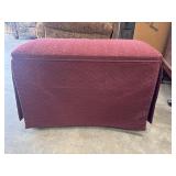 Quilted burgundy Ottoman