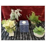 5pc. Artificial snowy pine branch arrangement