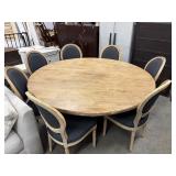 Rustic Solid Wood Round dining table paired with