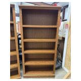 Solid Oak 6-Shelf Bookcase