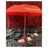 Cambridge bright red umbrella and more.