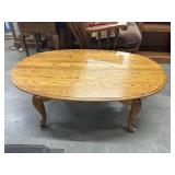 45" Solid Oak Oval Coffee Table