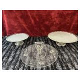 4 Pc. Vintage-style Decorative Glass Plates