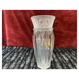 Vintage Lead Crystal Flower Vase 11.75ï¿½x5ï¿½Carved