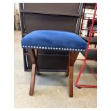 Blue Velvet Accent Bench