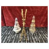 3 pc.  Rudolph Reindeer gold figurine textured