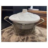 Vintage 1950s Glasbake milk glass casserole dish