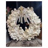 Vintage ceramic nativity wreath.
