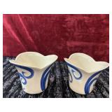 2 pc. Vintage Gail Pittman  white stoneware