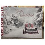 Banberry Designs red truck canvas wall art