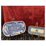 2 Blue And White Porcelain Serving Dishes