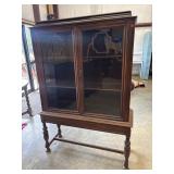 1920s vintage Jacobean-style display cabinet,