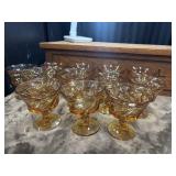 12 vintage Fostoria Jamestown amber glass