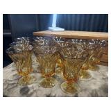 Fostoria Jamestown Amber stemware.