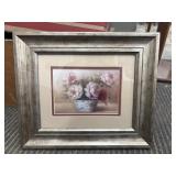 Home Interiors floral framed print.
