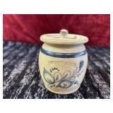 Vintage 5-inch stoneware mustard jar stamped