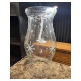 Hand-blown clear glass hurricane lamp shade,