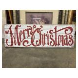 Merry Christmas Rustic vertical wooden sign.