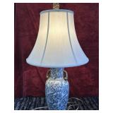 Blue and white porcelain ginger jar lamp