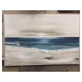 Textured acrylic ocean landscape painting