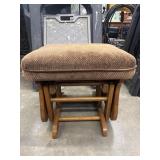 Vintage Gliding Ottoman Foot Stool, Cushion Top