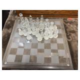 Glass chess game set.