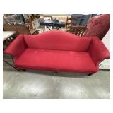 Vibrant red velvet Sandy Wilson settee