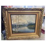 Vintage John Loo framed oil painting on canvas