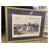 Matted print titled "Berry Pickers"