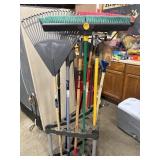 Rubbermaid Corner Tool Tower with contents.