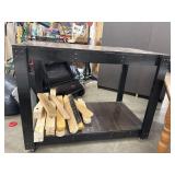 Solid wood console table work bench