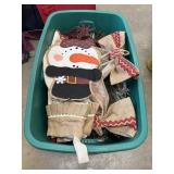 Large tote full of Christmas decor.