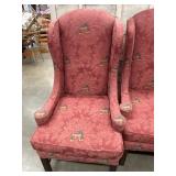 Vintage Queen Anne style high-back wing chair