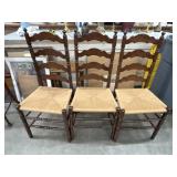 Set of 3 mid-century ladder back chairs
