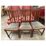 Set of 4 antique oak dining chairs