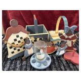 Bundle of wooden hand painted home decor.