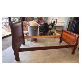 Louis Philippe style wooden sleigh bed frame